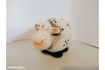 Ceramic sheep coin bank
