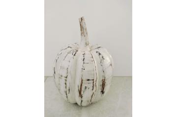 Med Carved Wood Decor Pumpkin