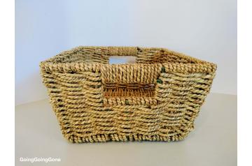 Woven wicker basket