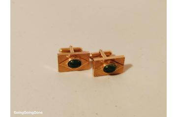 Vintage greenstone cufflinks