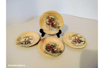 Vintage Asian bamboo plates