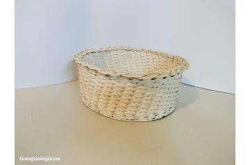 White woven storage basket
