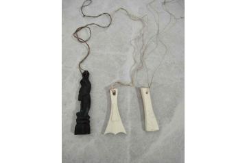 3 Bone/Wood Carved Pendants