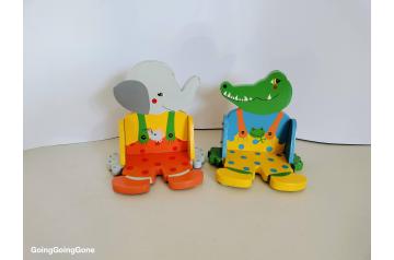 Vintage wooden book ends