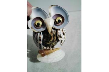 Vintage Shell Owl Ornament