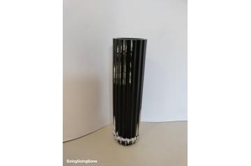 Black glass cylinder vase